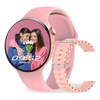 Smartwatch 01smart W28 Redondo 44mm Rosa Com Bluetooth Smartwatch 01smart W28 Redondo 44mm Rosa Com Bluetooth