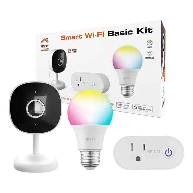 Kit Basico Wifi Nexxt Nhk-k118 Cámara3mp+enchufe+bombillargb
