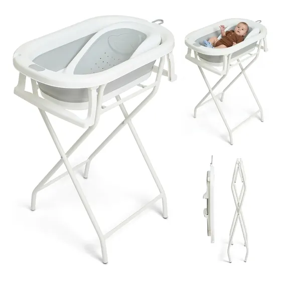 Banheira Bebe Dobravel Com Suporte E Mini Assento 44l Pipdip