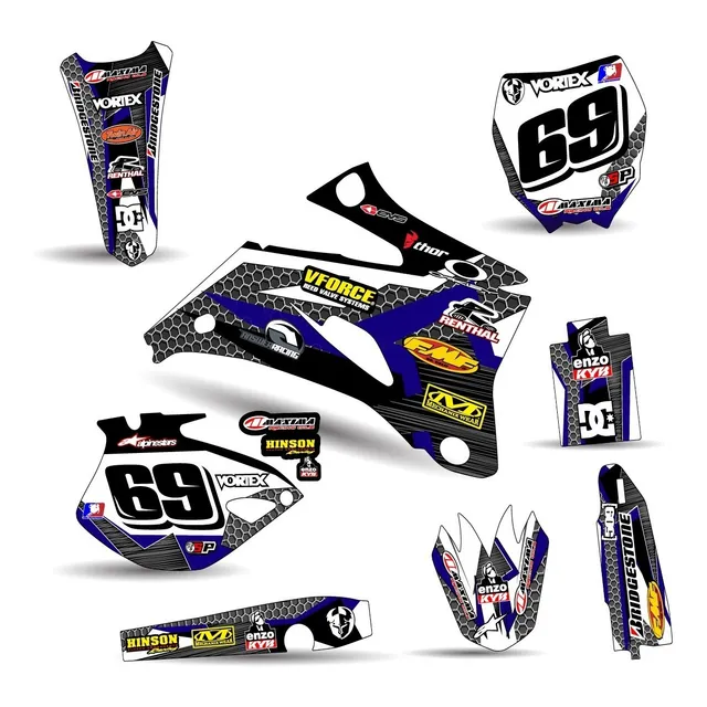 Kit De Calcomanias Para Yamaha Yz-f 250-450 Del 2006 A 2009