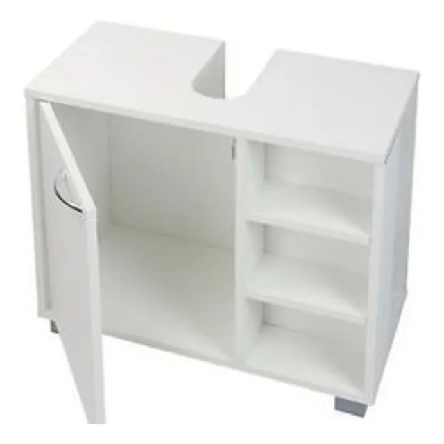 Mueble De Baño Moderno Kina Color Blanco 1 Puerta R&r Mueble