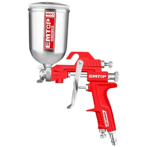 Pistola Pintar Gravedad Compresor 400cc Emtop Pico Ajustable
