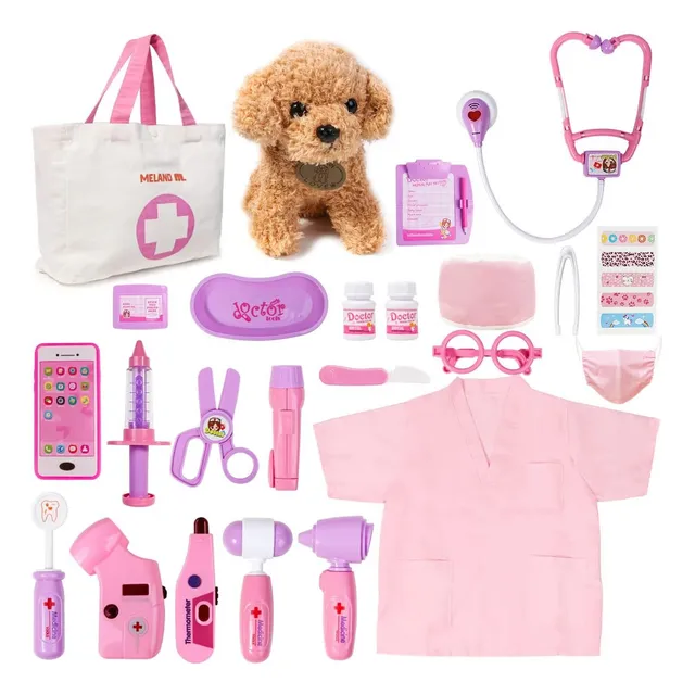 Kit De Doctora Para Niñas Con Perro Y Traje, Para 3-6 Años
