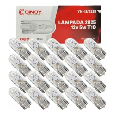 Atacado 100 Lampadas T10 Halogenas Pingão 12v 5w Carro