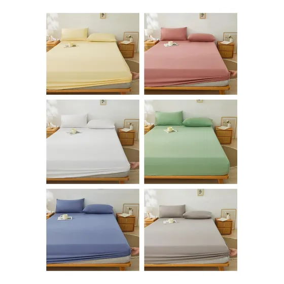 Combo X3 Sábanas Ajustables +6 Fundas Almohada Full 2½ Plaza