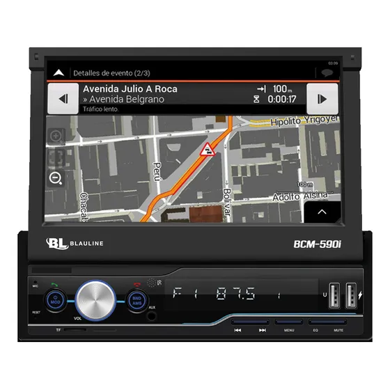 Stereo Pantalla Tactil Retractil Bluetooth 1 Din Dual Radio