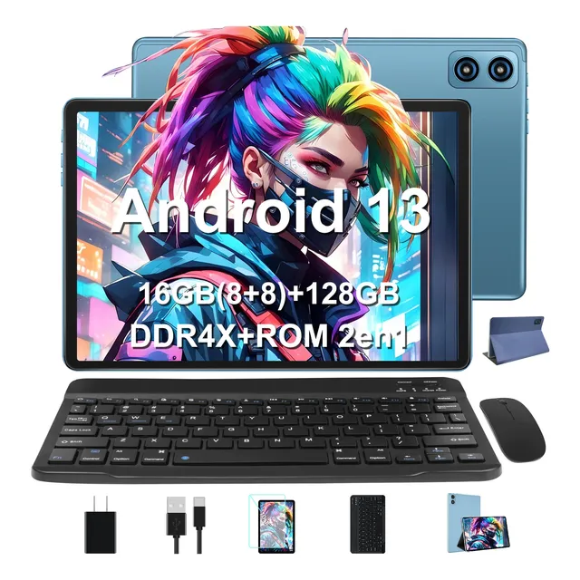 Tablet 10.1'' Wozifan Android 13 16(8+8)+128gb Teclado+ratón