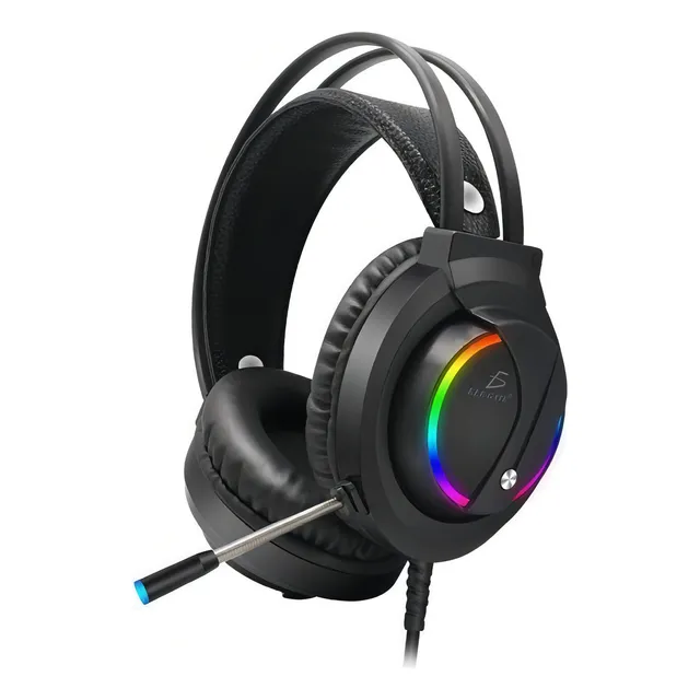 Diadema Audifonos Gamer Rgb Led Colores Ps4 Xbox Pc Laptop Color Negro