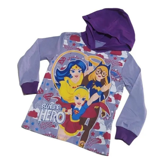Sweter Con Capucha Super Heroínas Niñas 