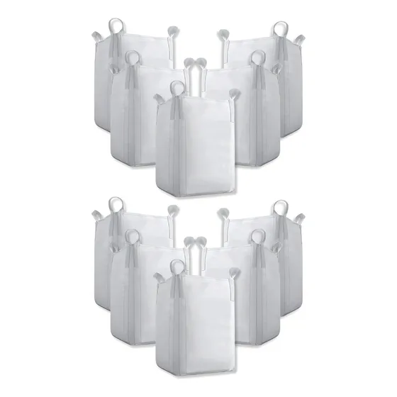 Kit 10 Big Bags Ráfia Entulho Reciclagem 1000kg 90x90x120cm Cor Branco