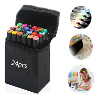 Conjunto De Marcadores De Cores De Ponta Dupla Com 24 Marcad Conjunto De Marcadores De Cores De Ponta Dupla Com 24 Marcad