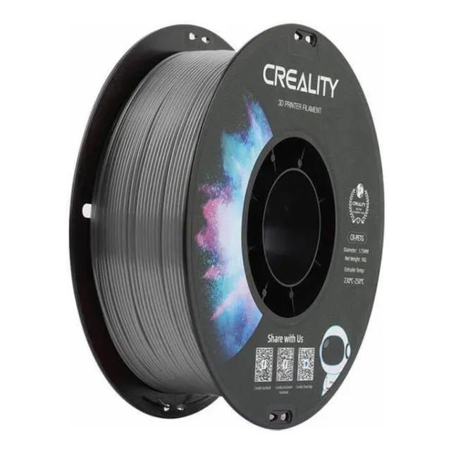 Filamento De Impresión 3d CR-PETG 1.75 Mm 1kg Crealty color gris oscuro