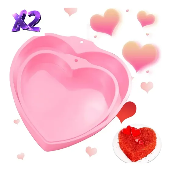 Molde De Silicón Corazones Gelatina Tortas Repostería