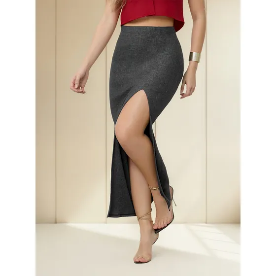 Falda Larga Mujer Negro Mp 144