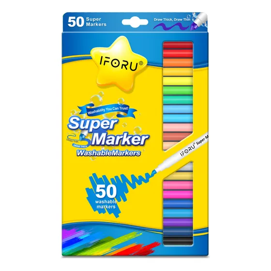 Marcadores IFORU Super Markers 50 Colores Plumones Punta Rotuladores De Dibujo