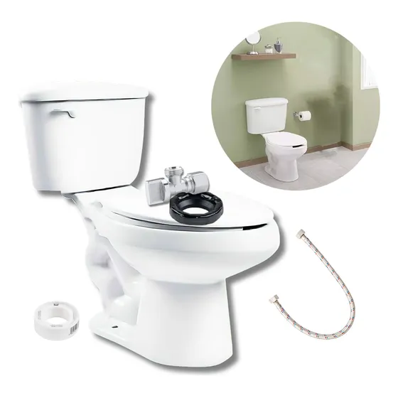 Taza Y Tanque Blanco Dica Redondo Asiento, Kit Instalación