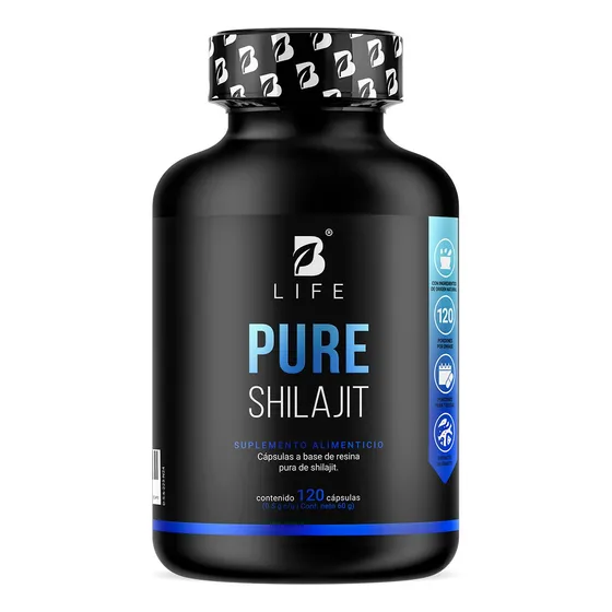 Shilajit 100% Puro De 120 Caps 500 Mg. B Life Pure Shilajit