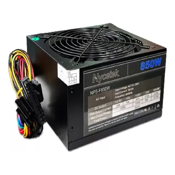 Fuente De Poder Nycetek 850 Watts Para Computadora Pc 24pine