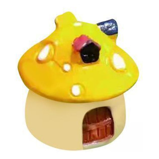 2 Encantadora Mini Casa De Setas, Figurita En Amarillo 2 Encantadora Mini Casa De Setas, Figurita En Amarillo