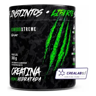 Creatina Monohidratada Komodoxtreme 300g | Selo Crealab 5.1 Sem Sabor