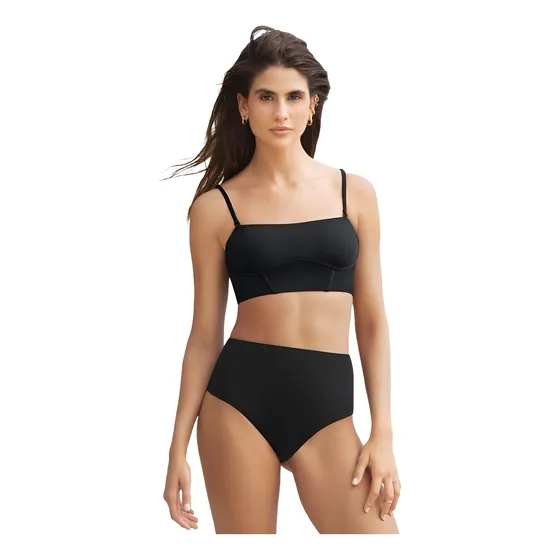 Bikini Leonisa Mujer Top Recto Con Copa Panty Con Tiro Alto