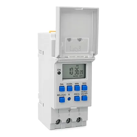 Foto de Temporizador Digital Exatron LETM4004 Bivolt para Trilho DIN Com 40 Programações