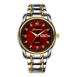 Reloj Impermeable Con Correa De Acero Y Calendario Doble Reloj Impermeable Con Correa De Acero Y Calendario Doble