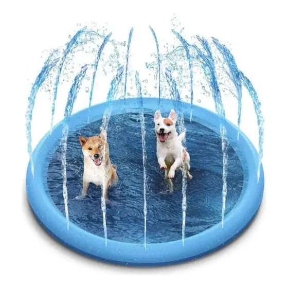 Piscina Para Perros, Inflable Mascotas En Pvc Con Chorros 