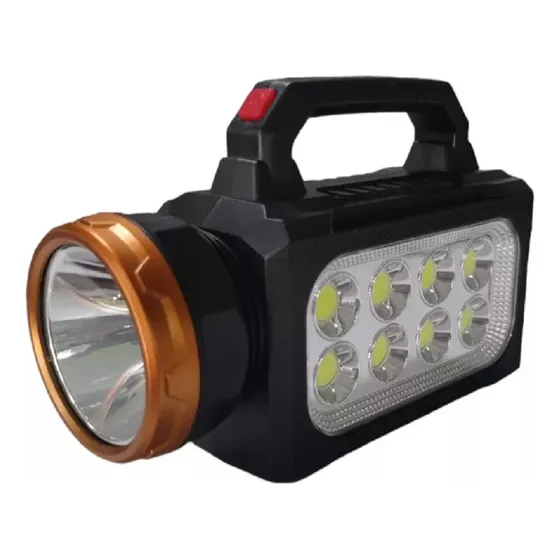 Linterna Camping De Mano Recargable Solar Alta Potencia Linterna Negro Luz Blanco