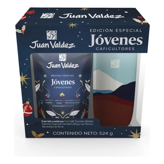 Kit Termo Juan Valdez Edicion Especial Navidad 473ml