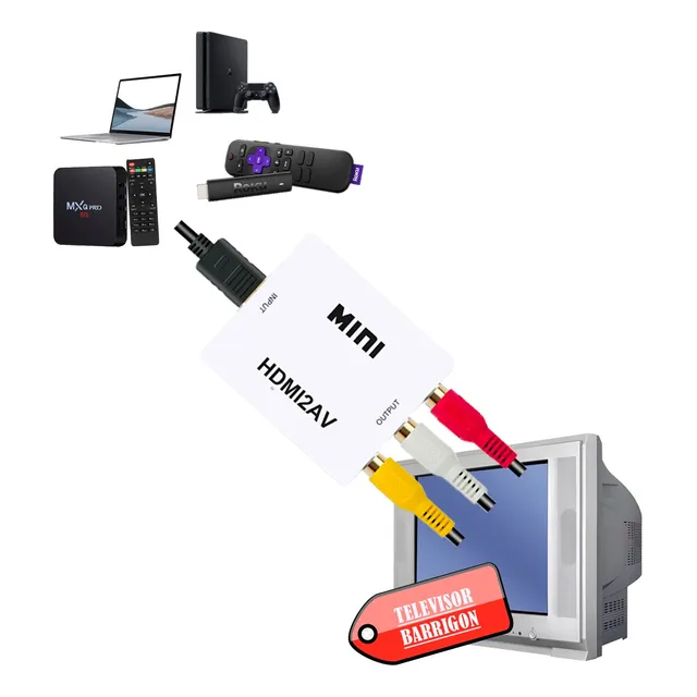 Adaptador Convertidor Hdmi A Rca / Av Tv Box A Televisor Crt