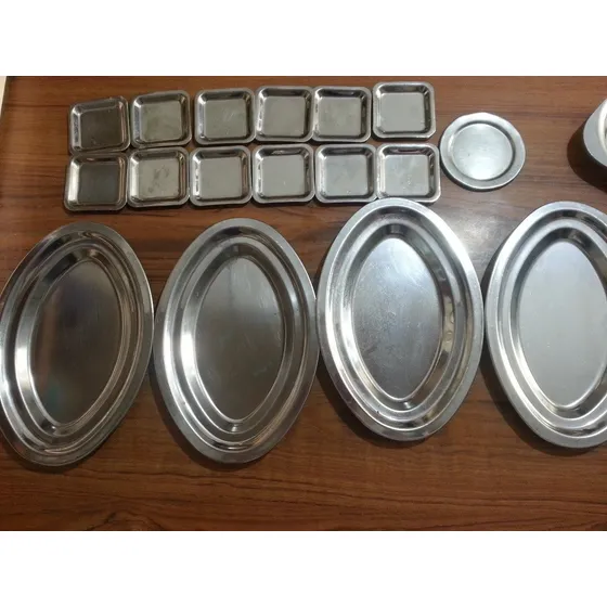 Juego Bandejas Ovaladas 22 Piezas Acero Inoxidable