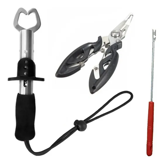 Kit C/2 Alicate Boga E Tesoura P/ Pesca E Saca Anzol