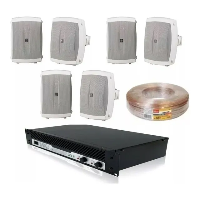 Equipo De Audio Yamaha 6 Bocinas Nsaw150 + Amp. Mx4 + Cable Color Blanco