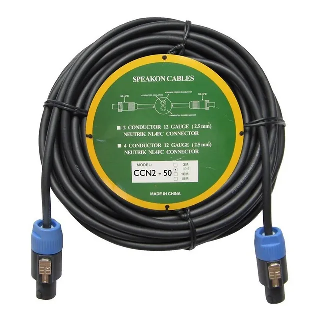 Cable De Audio Ficha Speakon Leem Ccn2-50 15 Metros