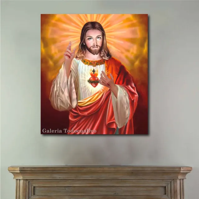  Cuadro Antiguo Sagrado Corazón De Jesús