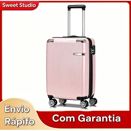 Mala de Viagem de Bordo ABS Sweet Studio com Rodas Duplas 360° para Cabine – Rosa