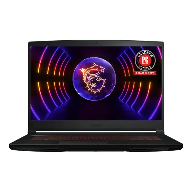 Portátil gamer MSI Thin GF63 12VE-066US negra 15.6", Intel Core i7 12650H, 16GB de RAM, 512GB SSD, NVIDIA GeForce RTX 4050 6gb, 144 Hz 1920x1080px Windows 11 Home