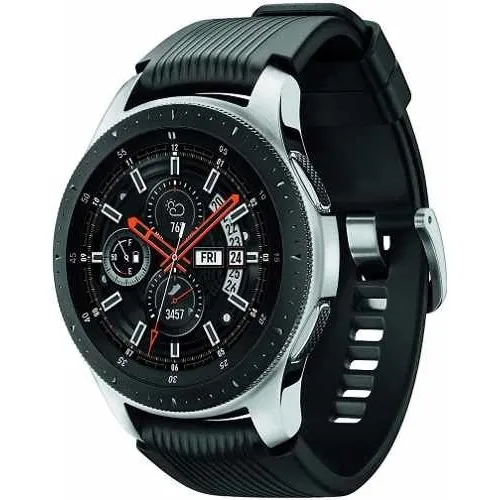 Reloj Galaxy Watch 46mm Acero Bluetooth Manos Libres Samsung Color De La Caja Silver Color De La Correa Negro Color Del Bisel Negro - Bueno (Reacondicionado)