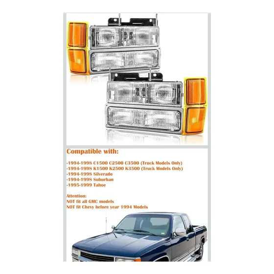 Conjunto De Faros Delanteros Compatible Con Obs Chevy Silver