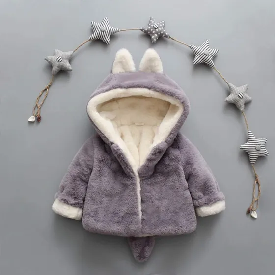 Khiaroa Sueter Niña Niño Capucha Peluche Abrigo Lluvia