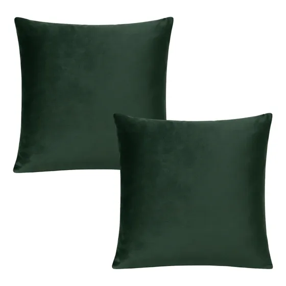 Capas De Almofadas Veludo Diversas Cores 45x45cm 02uni Cor Verde-musgo Lisa