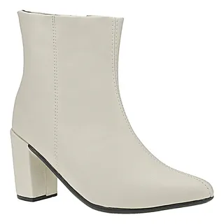 Bota Coturno Feminina Salto Bloco Grosso Bico Fino Cano Curt Bota Coturno Feminina Salto Bloco Grosso Bico Fino Cano Curt