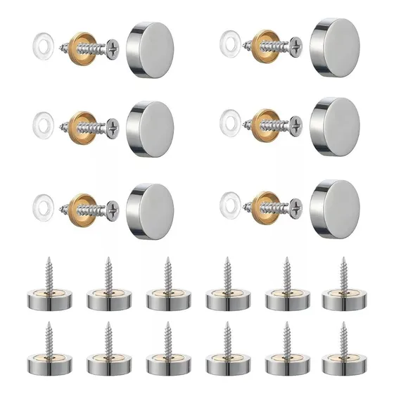 12 Inoxidable Espejo Cristal Uñas Decorativas Tapa Tornillos