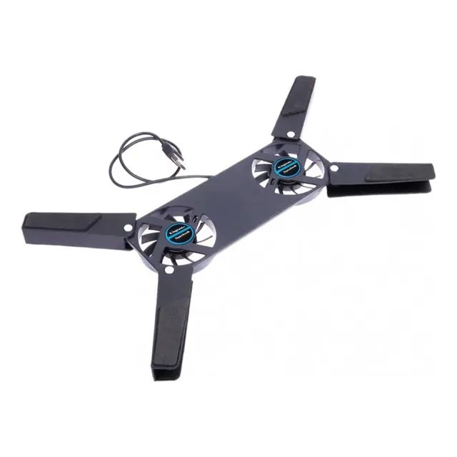 Cooler Base Notebook Enfriador Plegable Con 2 Ventiladores Color Negro