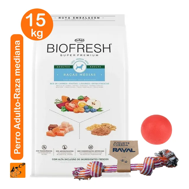 Alimento Biofresh Perro Adulto Raza Mediana 15 Kg + Regalo