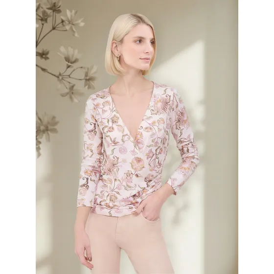 Camiseta Para Mujer Manga Larga Patprimo Crema #30093770