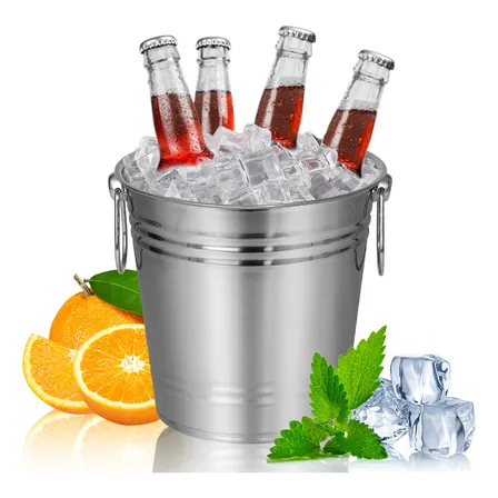 Balde De Gelo Inox 6l Primeware Com Alças Prateado Para Bebidas 6l Balde De Gelo
