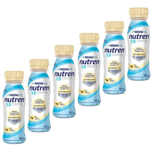 Nutren 1.5 Nestlé, Kit C/ 6 Unid. 200ml (escolha O Sabor) 