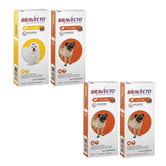 Bravecto Combo (3) Unid 4,5 A 10 + (1) Unid 2 A 4,5